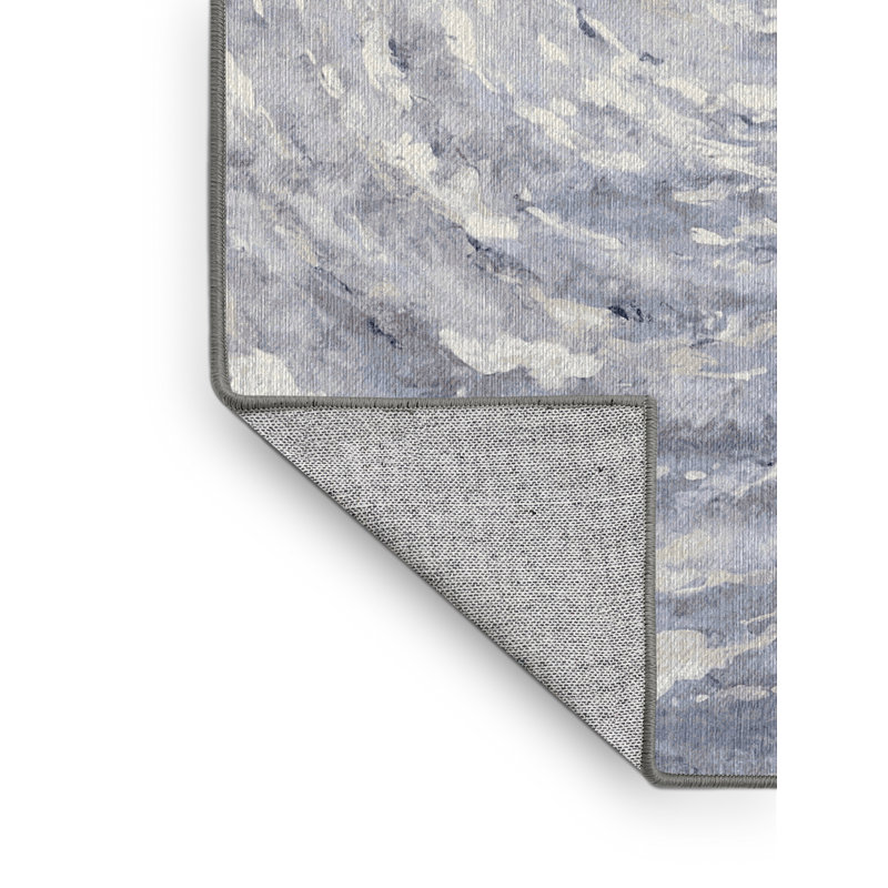 Machine Washable Gray Area Rug, Rectangle 8' x 12'