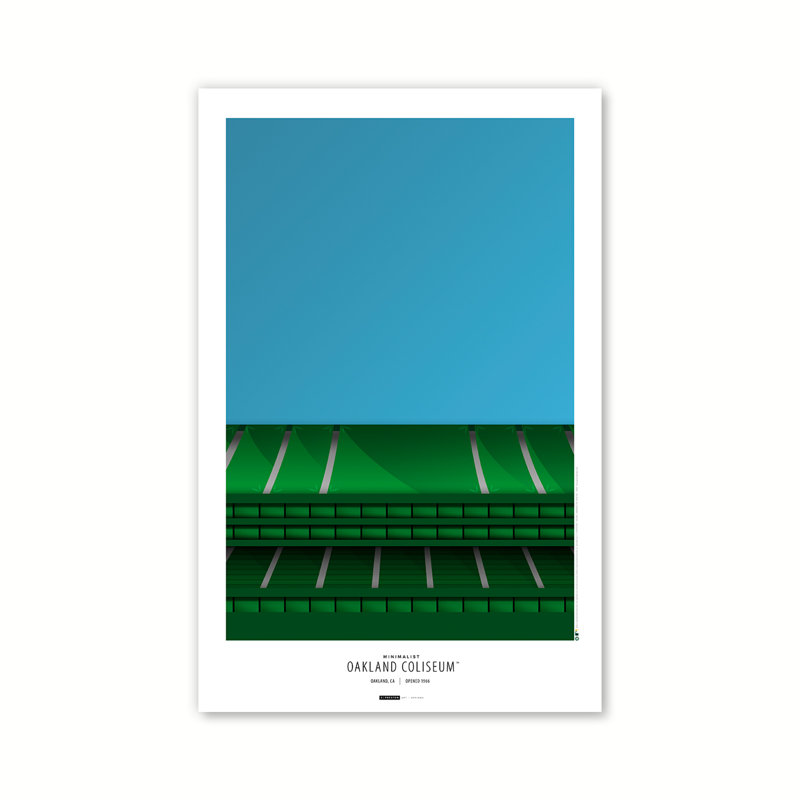 «Minimalist Oakland Coliseum» par S. Preston, impression sur toile non encadrée