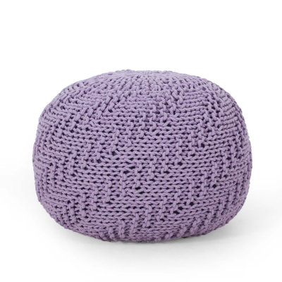 Pouf rond en coton Bordeaux, lavande