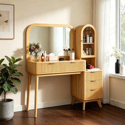 Coiffeuse 48 po avec miroir et station de charge