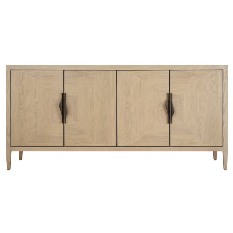 Landmark Solid Wood Storage Cabinet, Natural Pale Oak