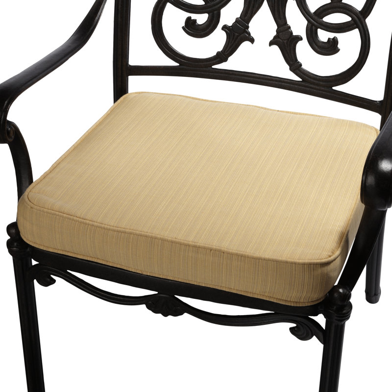 Libya Outdoor Sunbrella Cushion, 19" W x 19" D, Orange Stripe