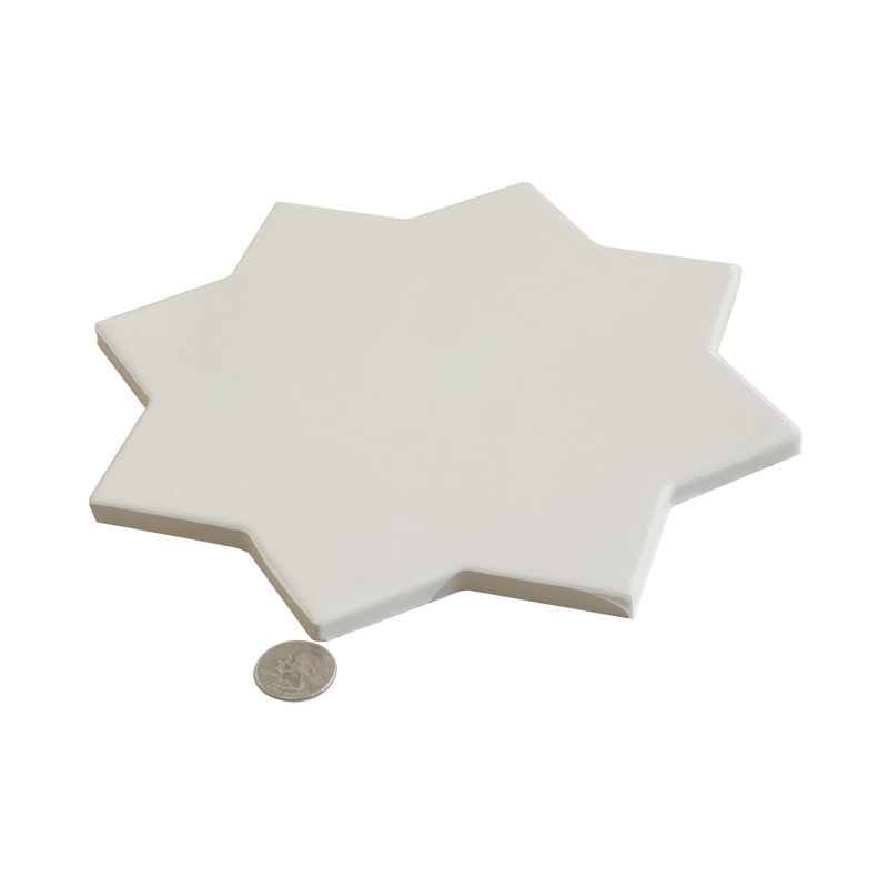 Terralis 7 X 7 In. Glossy Porcelain Star Wall And Floor Tile (6.46 Sq Ft/Case) - 16 Pack, Pearl White