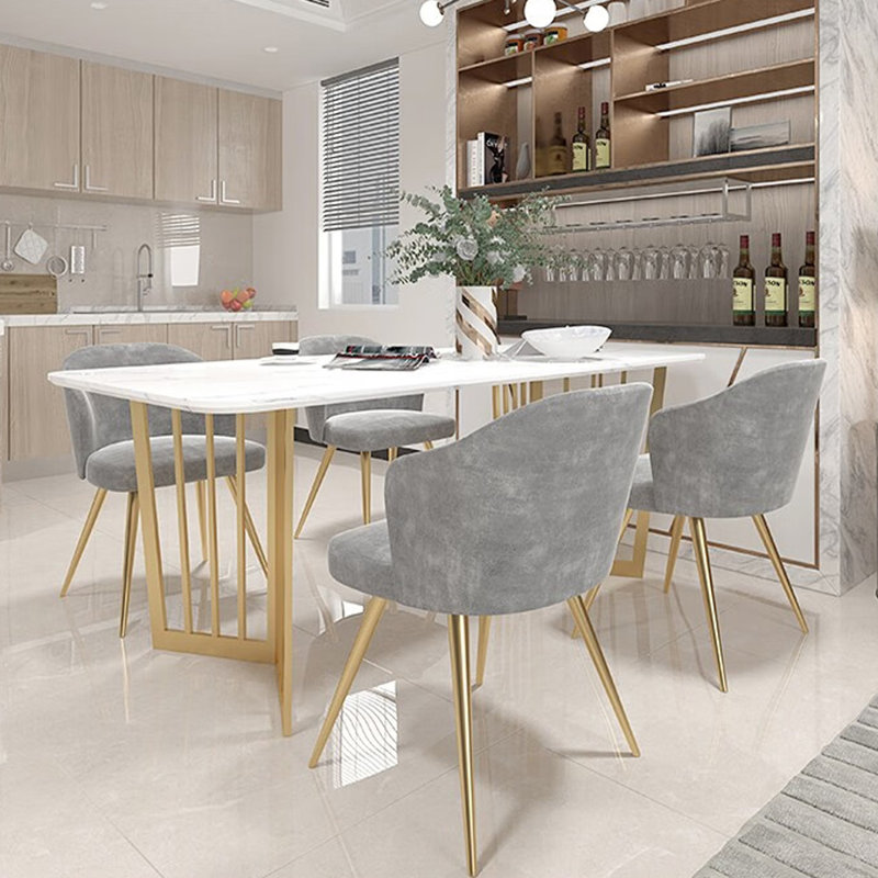 Table de salle à manger rectangulaire en marbre Nordic Light Luxury, H 29,53 po x L 62,99 po x l 27,56 po