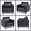 Chaise capitonnée classique en cuir Mid-Century bleu marine