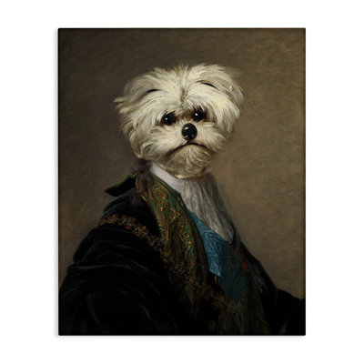 Regal Bichon Frise Portrait Canvas Wall Art by CAD Designs