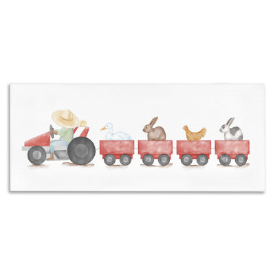 Farm Animals Locomotive Canvas Wall Art by Daphne Polselli