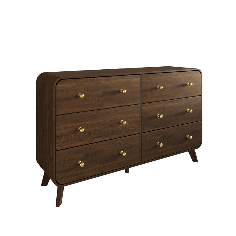Commode à 6 tiroirs, Brun