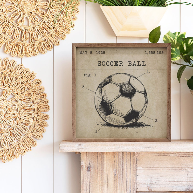 Ballon de soccer brun verni, H 4 po x l 4 po