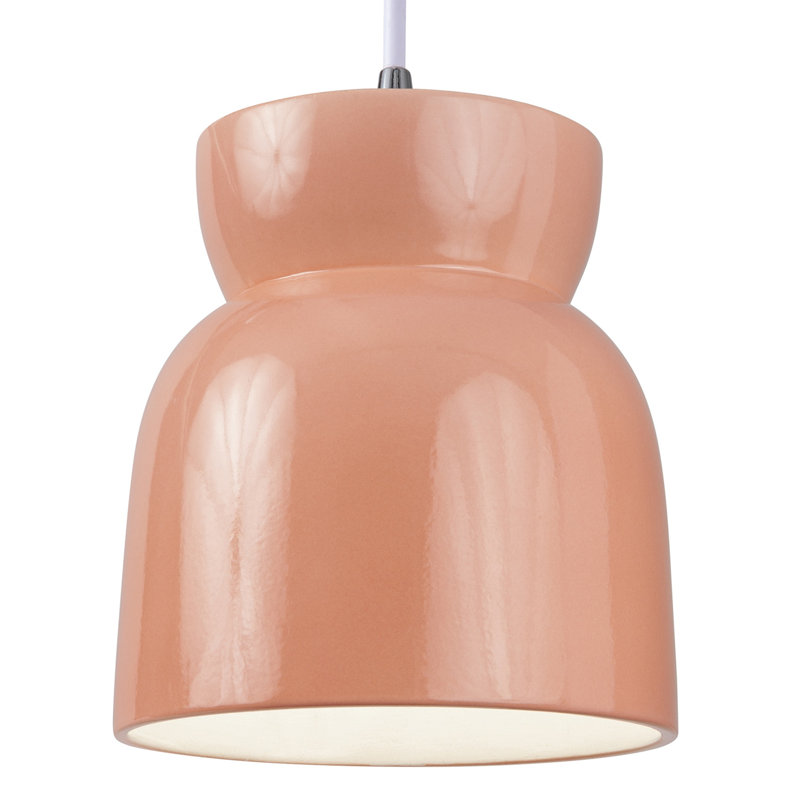 Luminaire suspendu sablier Breeona, Rosé brillant, Chrome poli