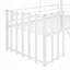 Lit mezzanine en métal avec toit, fenêtre, garde-corps et échelle