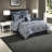 Luxurious Jacquard Bedding Sets, Polyester Comforter In Navy And Silver For Year-round Use