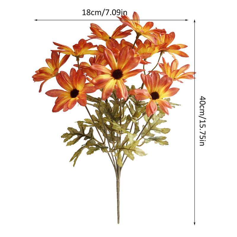 4 pieces of 14 head chamomile, 15.75" long stem artificial flower bouquet, table center decoration, suitable for weddings, families, parties