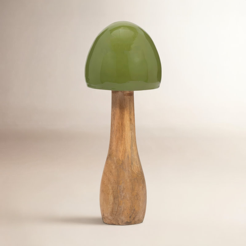 Decorative Mango Wood Mushroom Figurine for Home Decor - Whimsical Sculpture with Nature Accent Statue for Shelf, Table, or Living Room Decoration