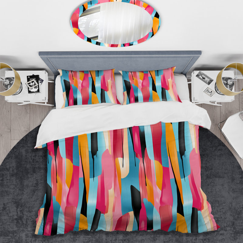 Ensemble de housse de couette Vibrant Serenity, Housse de couette pour très grand lit et 2 très