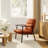 Fabric Upholstered Accent Armchair With Metal Frame And Wooden Armrests-118866582