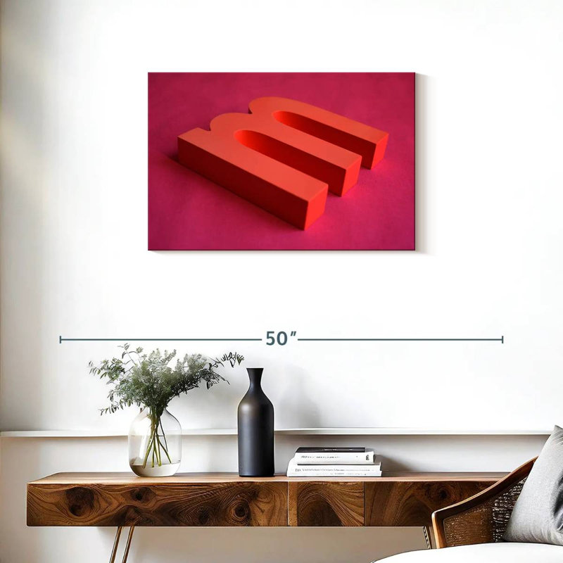 Keiri Pink Letter M, 20" H x 30" W