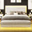 Tryston Floating King Bed with LED Light, White-1720832467-1720832470