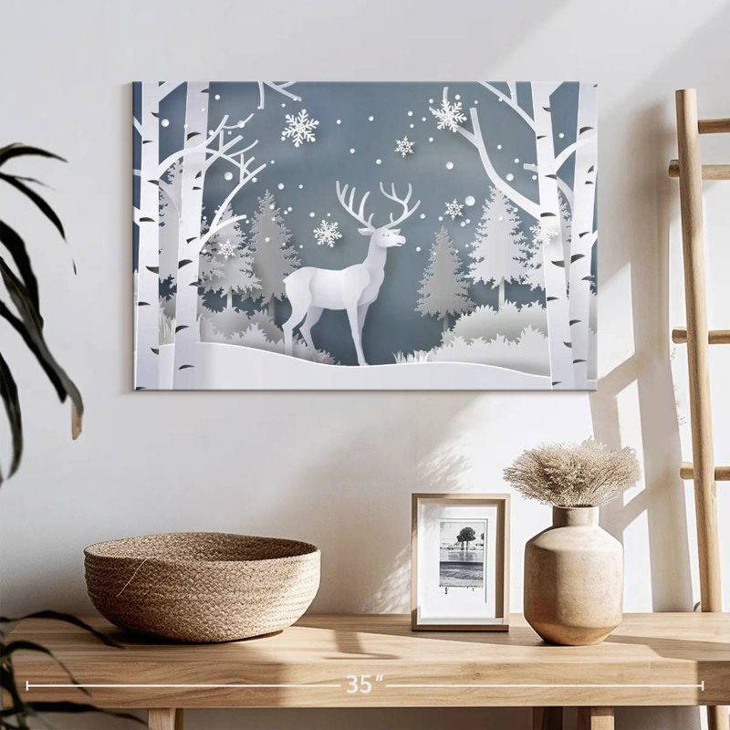 Snow White Deer, 16" H x 24" W