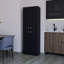 Grand garde-manger autoportant Patsie avec quatre portes et cinq tablettes intérieures-846446607