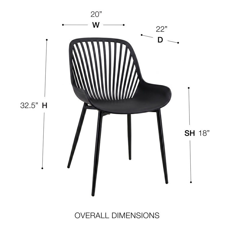 Table bistro Abode en noir et 2 chaises d'appoint Adairsville en noir, Black