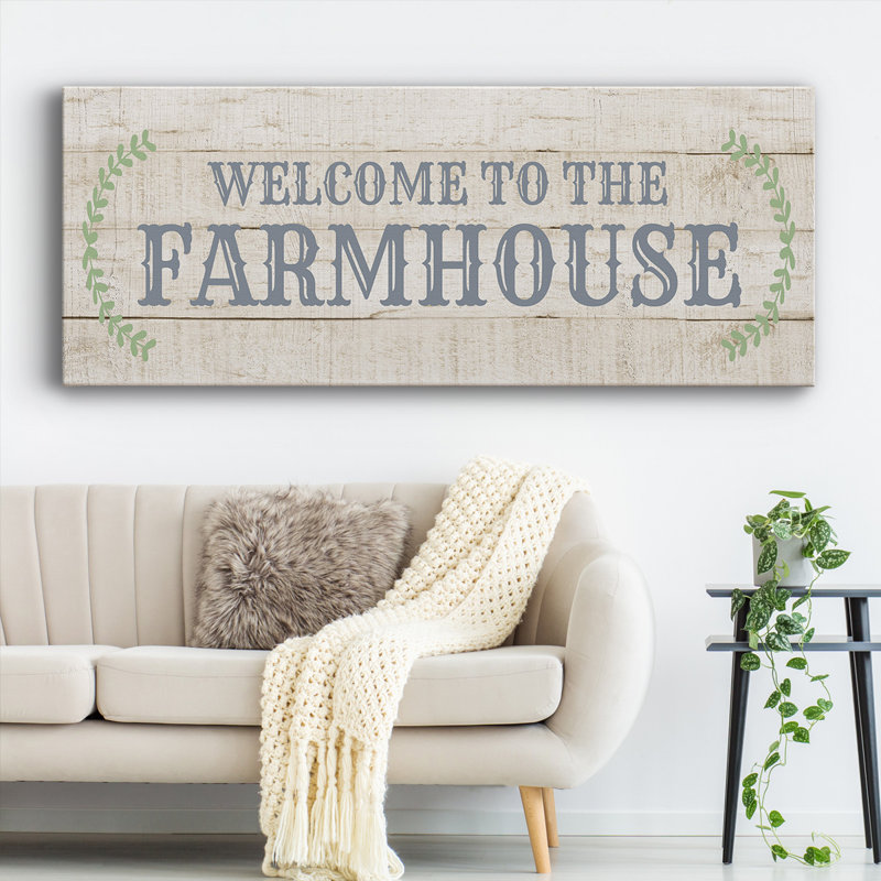 Welcome to the Farmhouse-Gallery, toile tendue, H 12 po x l 30 po x P 1,5 po