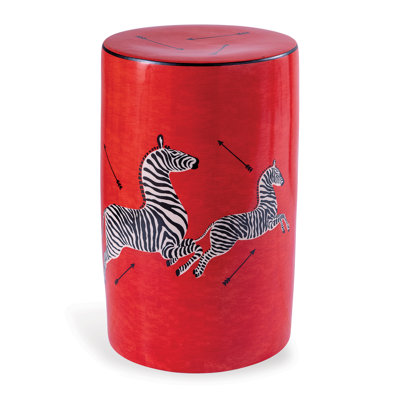 Tabouret de jardin en porcelaine Escalamandre