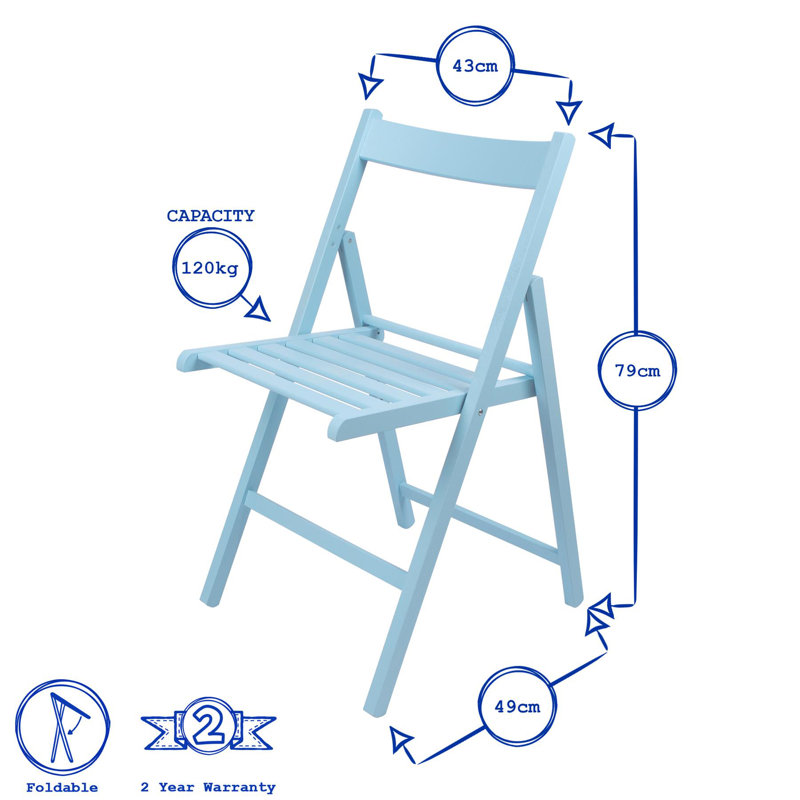 Harbour Housewares - Beech Wood Folding Chairs, Orange