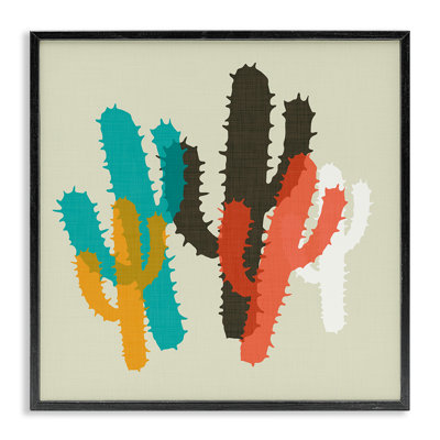 «Layered Bold Cacti», art de la giclée encadrée par SD Graphics Studio