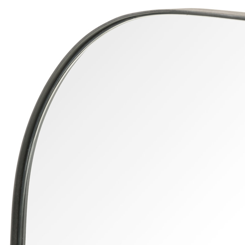 Bellvue Flat Metal Wall Mirror, 47.25" x 47.25", Dark Gray