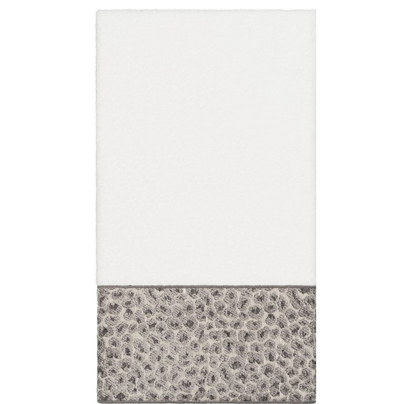 Spots Midweight Bath Towel, White