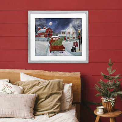Saisie de la ferme dans un arbre de Noël, reproduction sous verre, conception de Ruane Manning