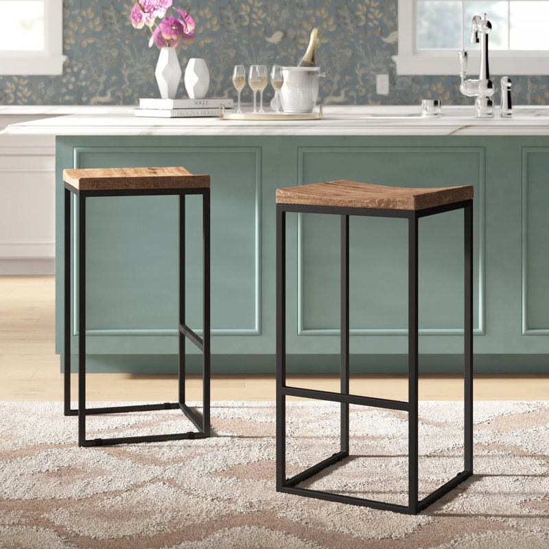 Tabouret en bois massif Koepp, Tabouret de bar (assise de 30 po de hauteur)