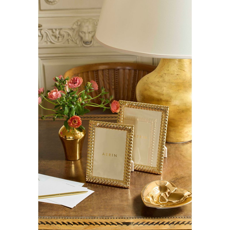 Lenora 8x10 Gold Plated Leather Tabletop Frame