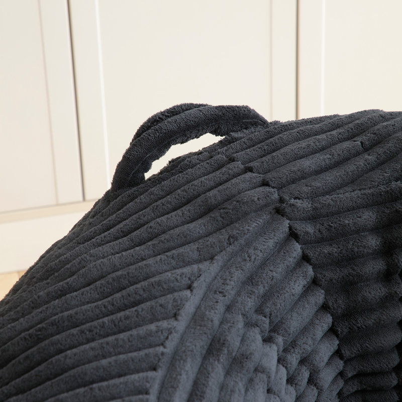 Fauteuil sac de pois en velours côtelé, Velours côtelé noir