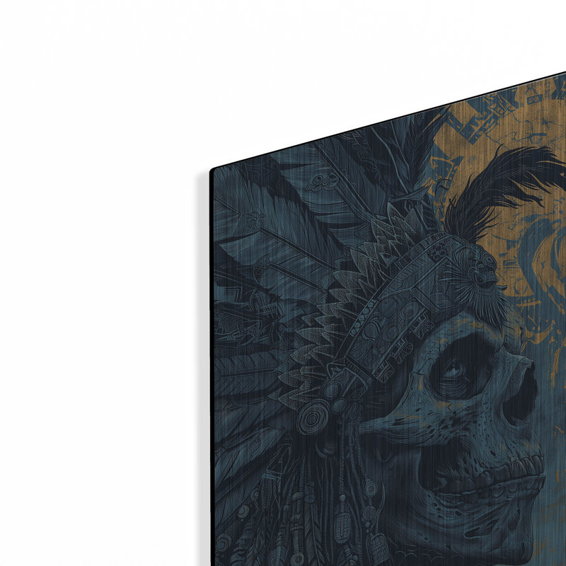 Art mural luxueux «Aztec King» par r3darch0n, H 16 po x l 12 po