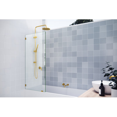Vela 26.5 in. x 58.25 in. Frameless Single Fixed Bath Panel