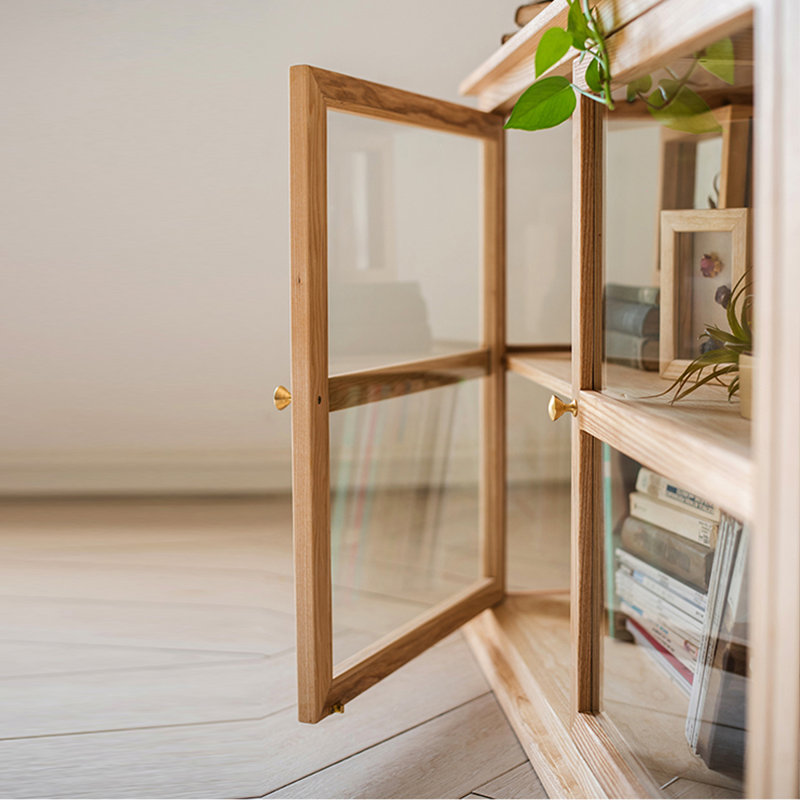 Vitrines en bois massif et verre trempé Burlywood