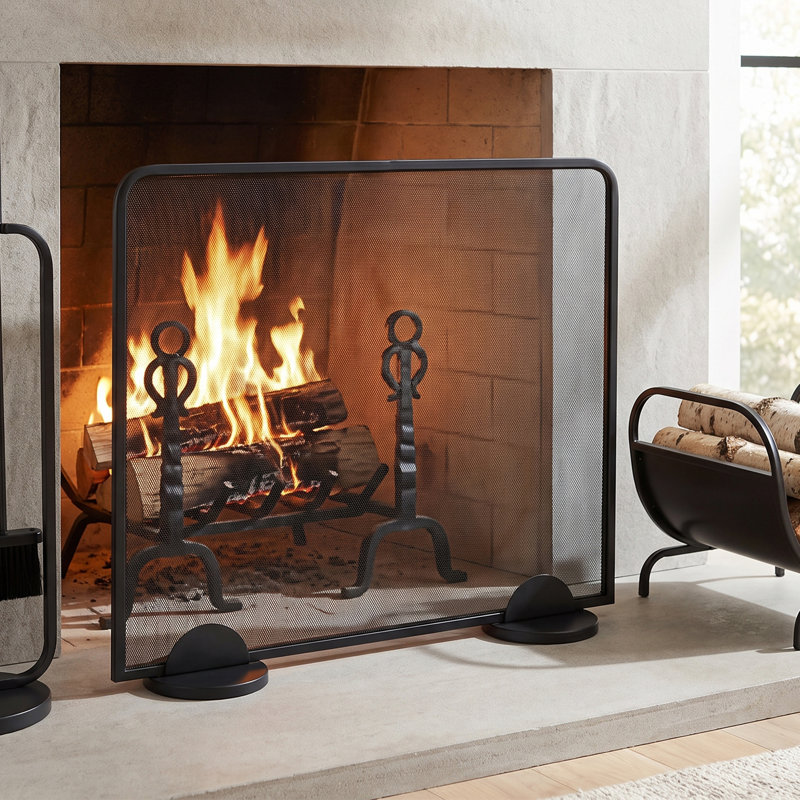 Single Door Iron Fireplace Door