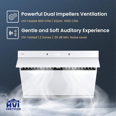 FOTILE Stainless Steel 1000 CFM Ducted (Vented) Wall Range Hood with Baffle Filter