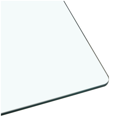 Large Modern Minimalist Rectangular Glass Dining Table for 6-8 with 0.39" Tempered Glass Tabletop and MDF