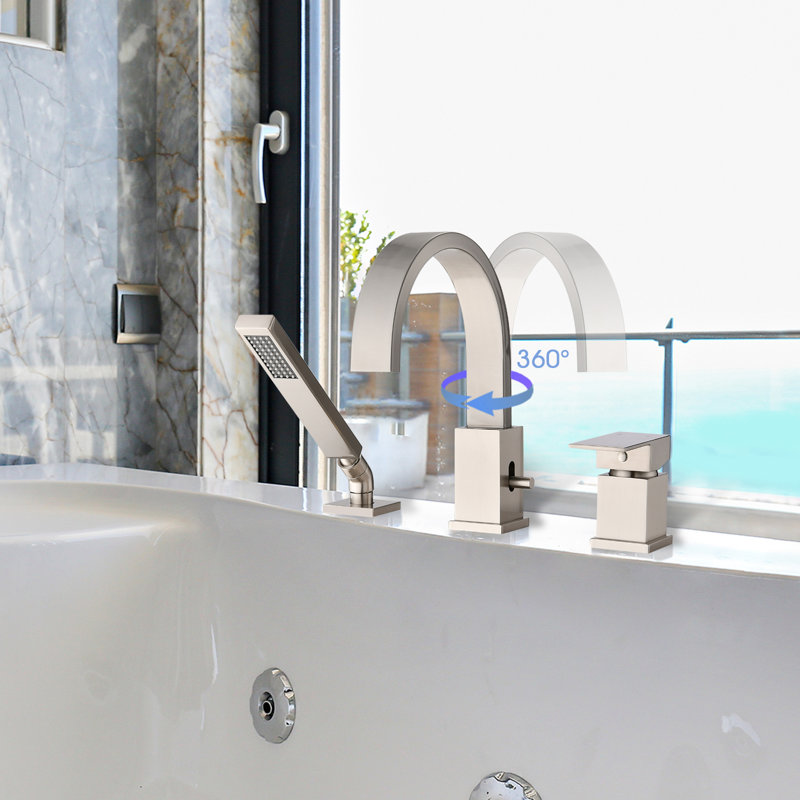 Deck Tub Filler, Brushed Nickel