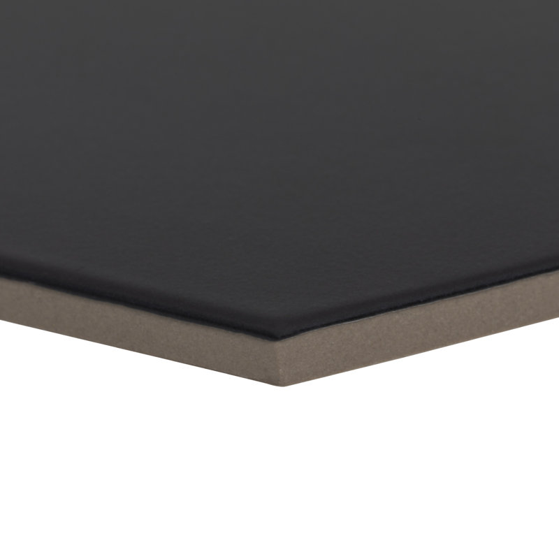 Elle 10" x 9" Beveled Porcelain Wall & Floor Tile, Black