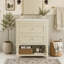 Meuble-lavabo rétro de 61 cm (24 pouces) avec lavabo en céramique, tablette ouverte et 2 tiroirs pour un rangement élégant