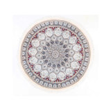 Ivory Color Hand knotted Persian silk & wool Nain round rug 4'3"X 4'3"