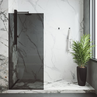 Zenith 34" W x 74" H Fixed Frameless Shower Screen with 3/8" Glass