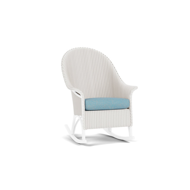 Universal Loom Accessories Outdoor Rocker Chair, White, Leeds Light Blue