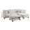 Ensemble de canapé modulaire 3 pièces avec méridienne, repose-pieds et 2 coussins Roe