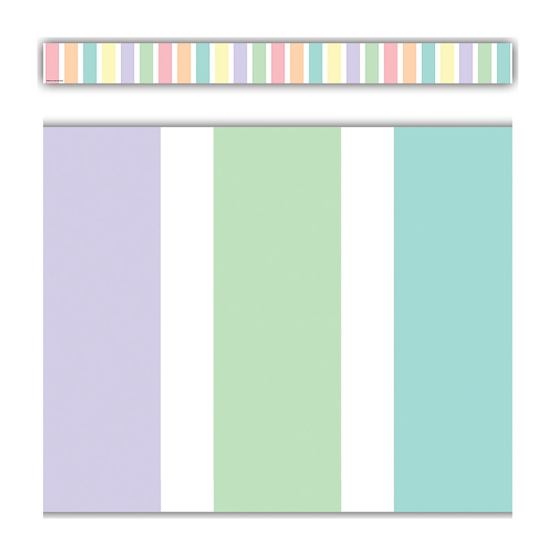 Bordure droite pastel à rayures pop
