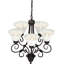 Lustre suspendu classique / traditionnel à 5 lumières avec abat-jour en verre albâtre Sawyer-1931993076